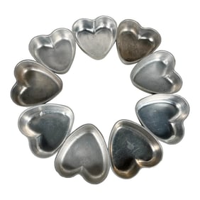 Old Vintage Mini Hearts Aluminum Cake Bake Pans Set of Nine