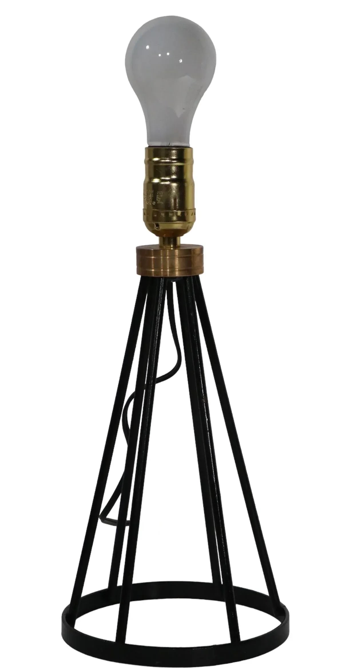 Pr. Mid Century Wrought Iron Boudoir Table Lamps Att .To Tony Paul - 8