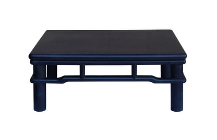 Dark Brown Rosewood Oriental Round Legs Rectangular Display Table Stand