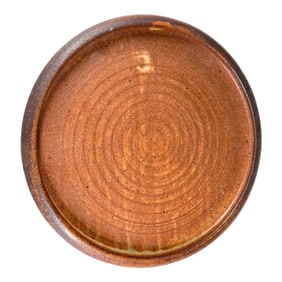 1980s Stoneware Pottery Brown Platter Artist Melching