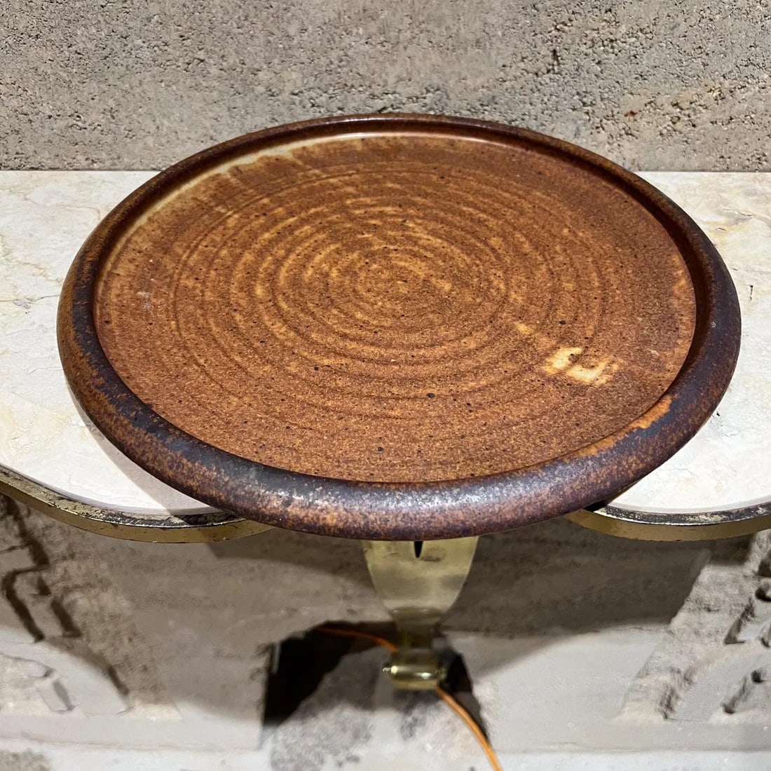 1980s Stoneware Pottery Brown Platter Artist Melching - 2