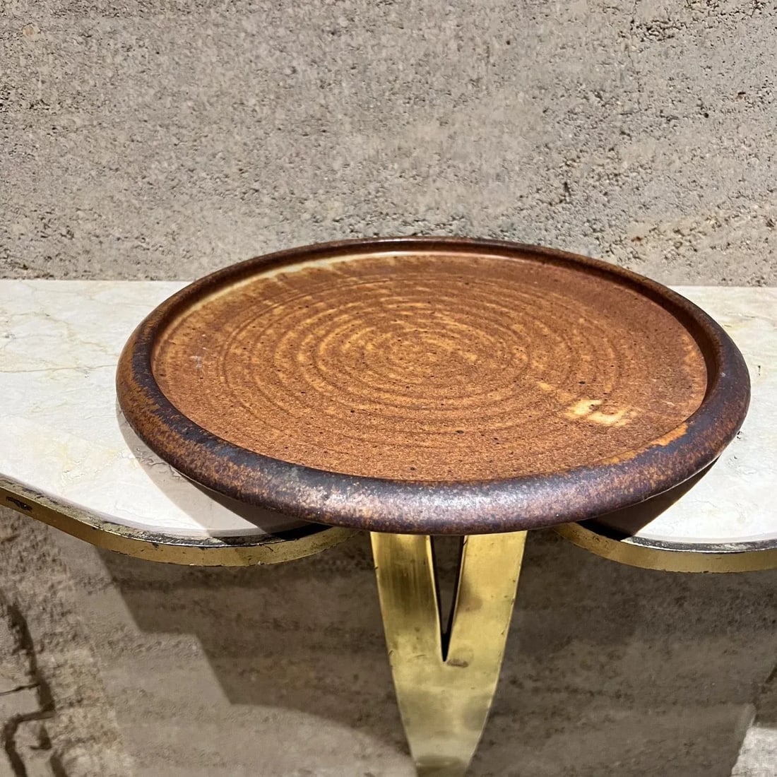 1980s Stoneware Pottery Brown Platter Artist Melching - 5