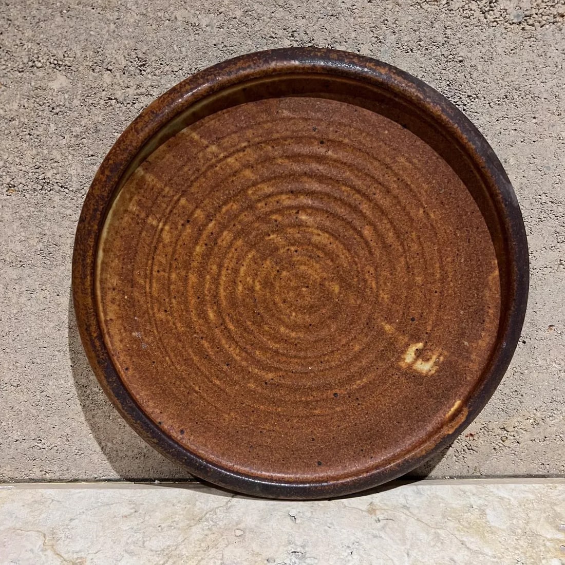 1980s Stoneware Pottery Brown Platter Artist Melching - 7