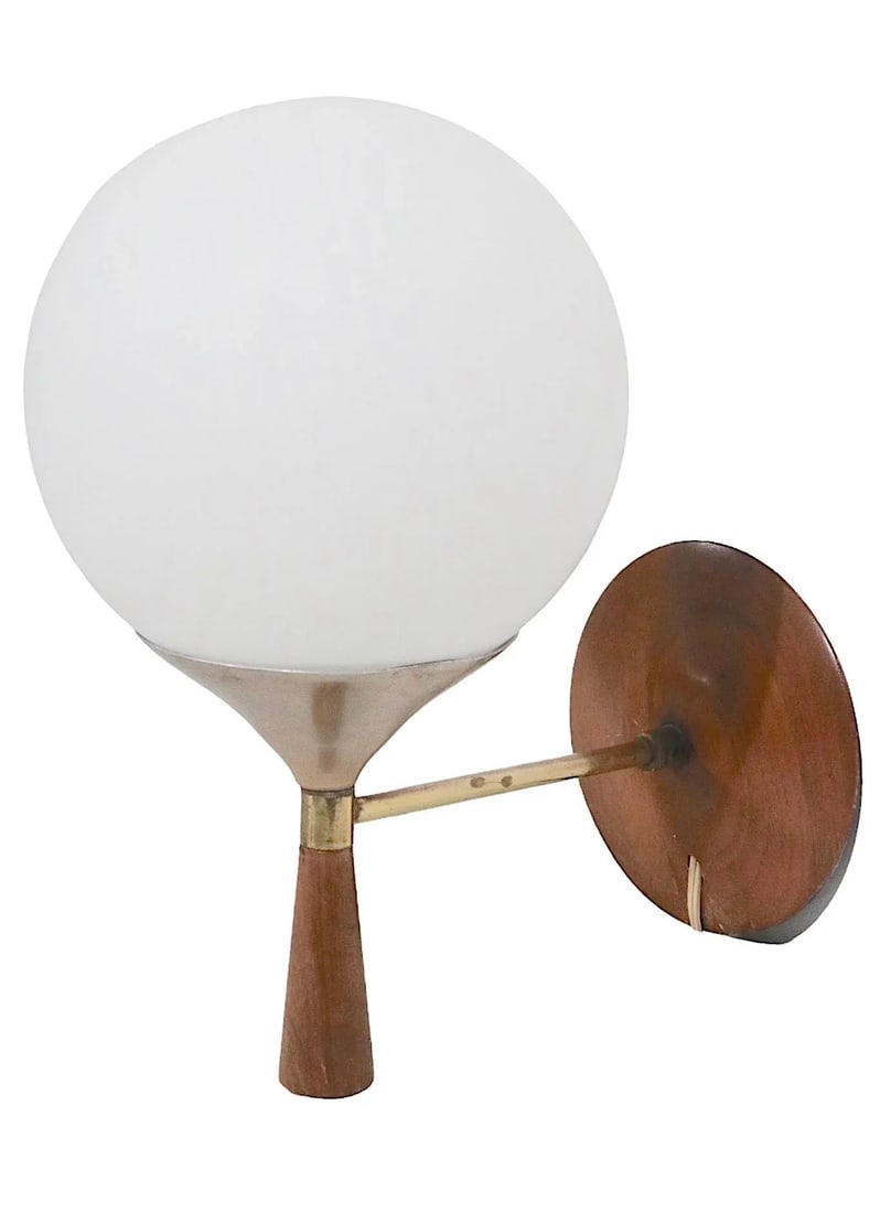Mid Century Ball Globe Sconce After Thurston C. 1950's - 2