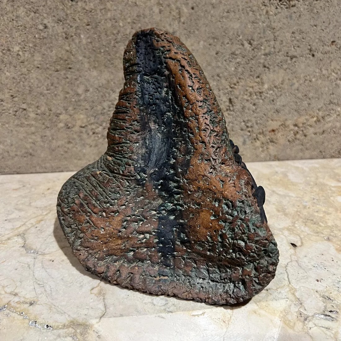 1970s Studio Pottery Abstract Textured Triangular Object - 11