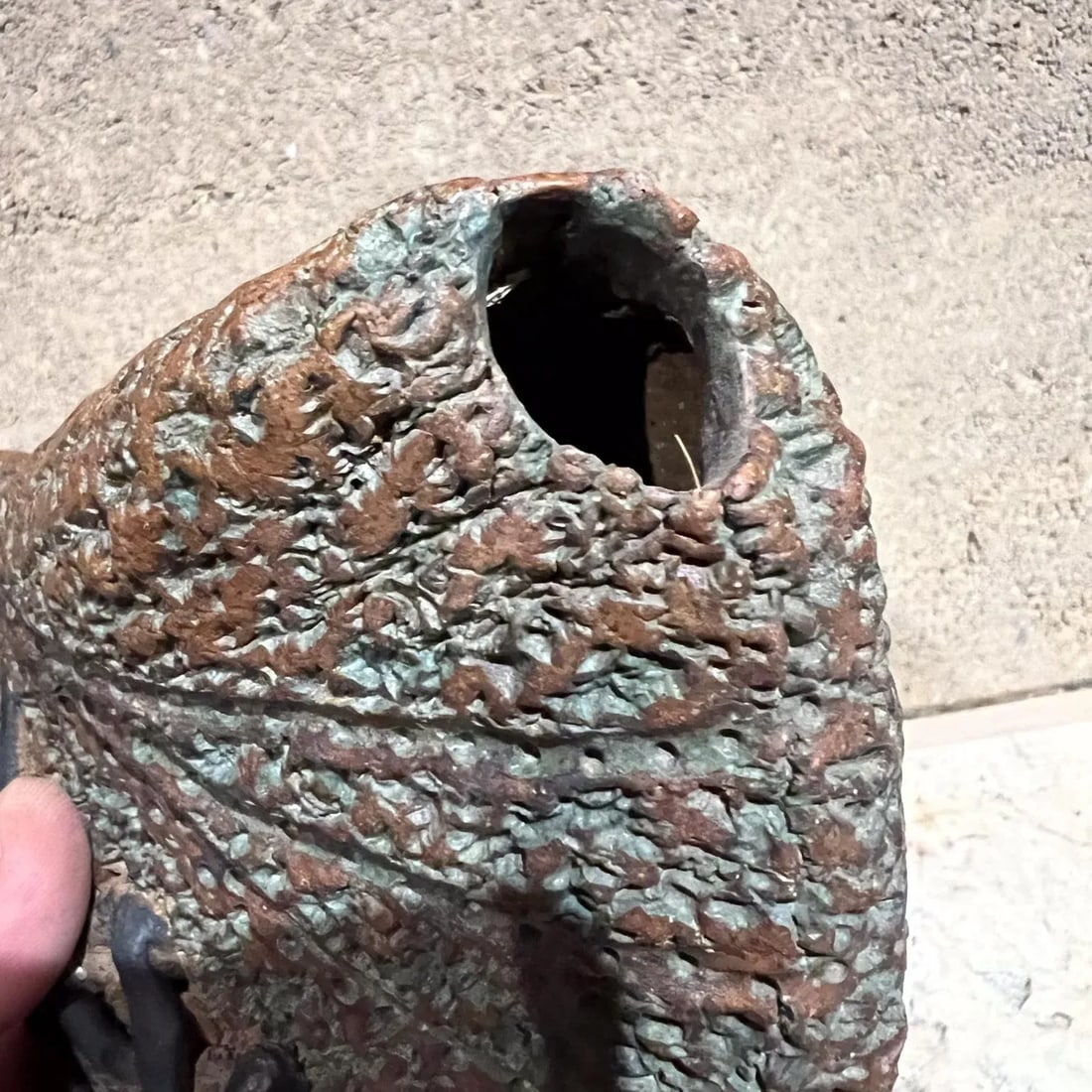 1970s Studio Pottery Abstract Textured Triangular Object - 3