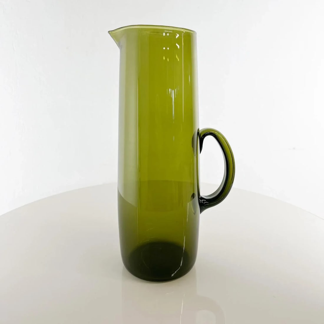 1950s Finland Green Glass Pitcher by Erkki Vesanto Iittala - 13