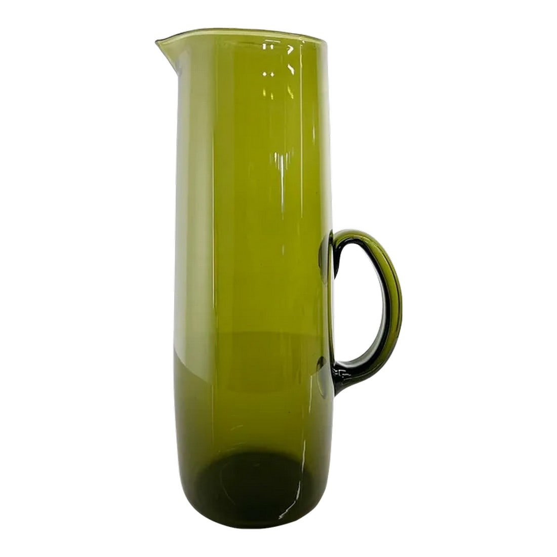 1950s Finland Green Glass Pitcher by Erkki Vesanto Iittala (1 of 13)