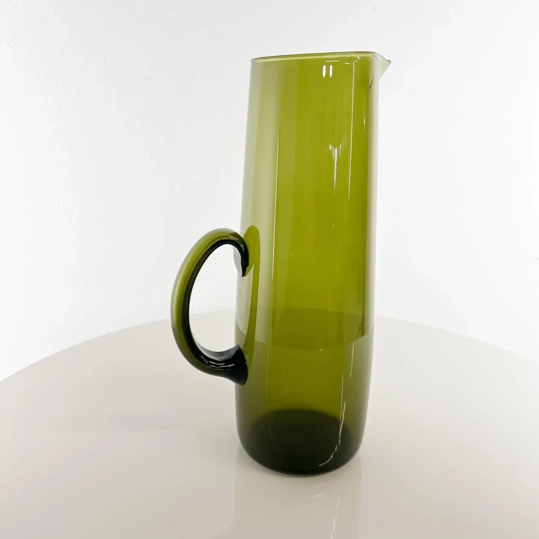1950s Finland Green Glass Pitcher by Erkki Vesanto Iittala - 3