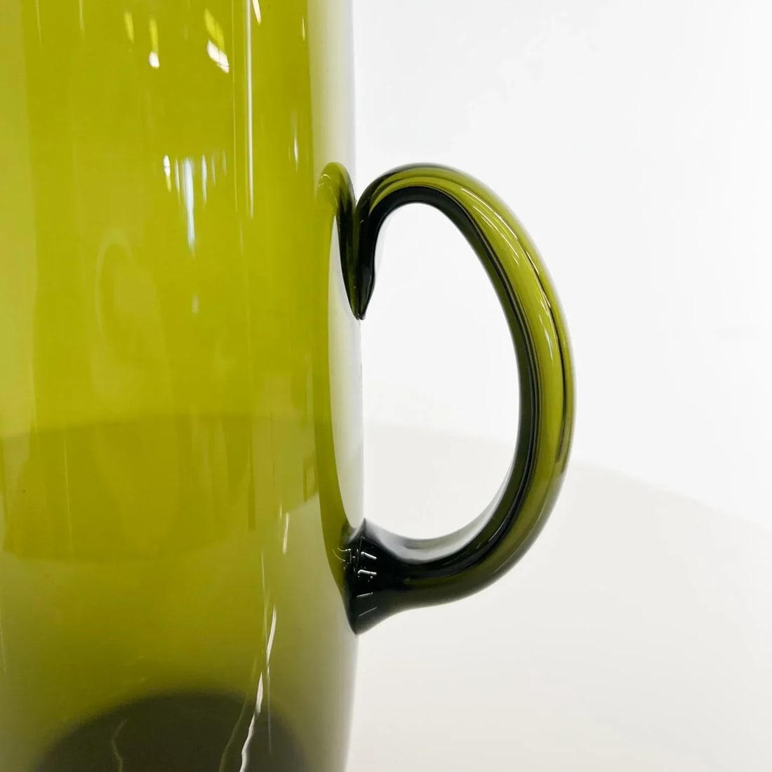 1950s Finland Green Glass Pitcher by Erkki Vesanto Iittala - 5