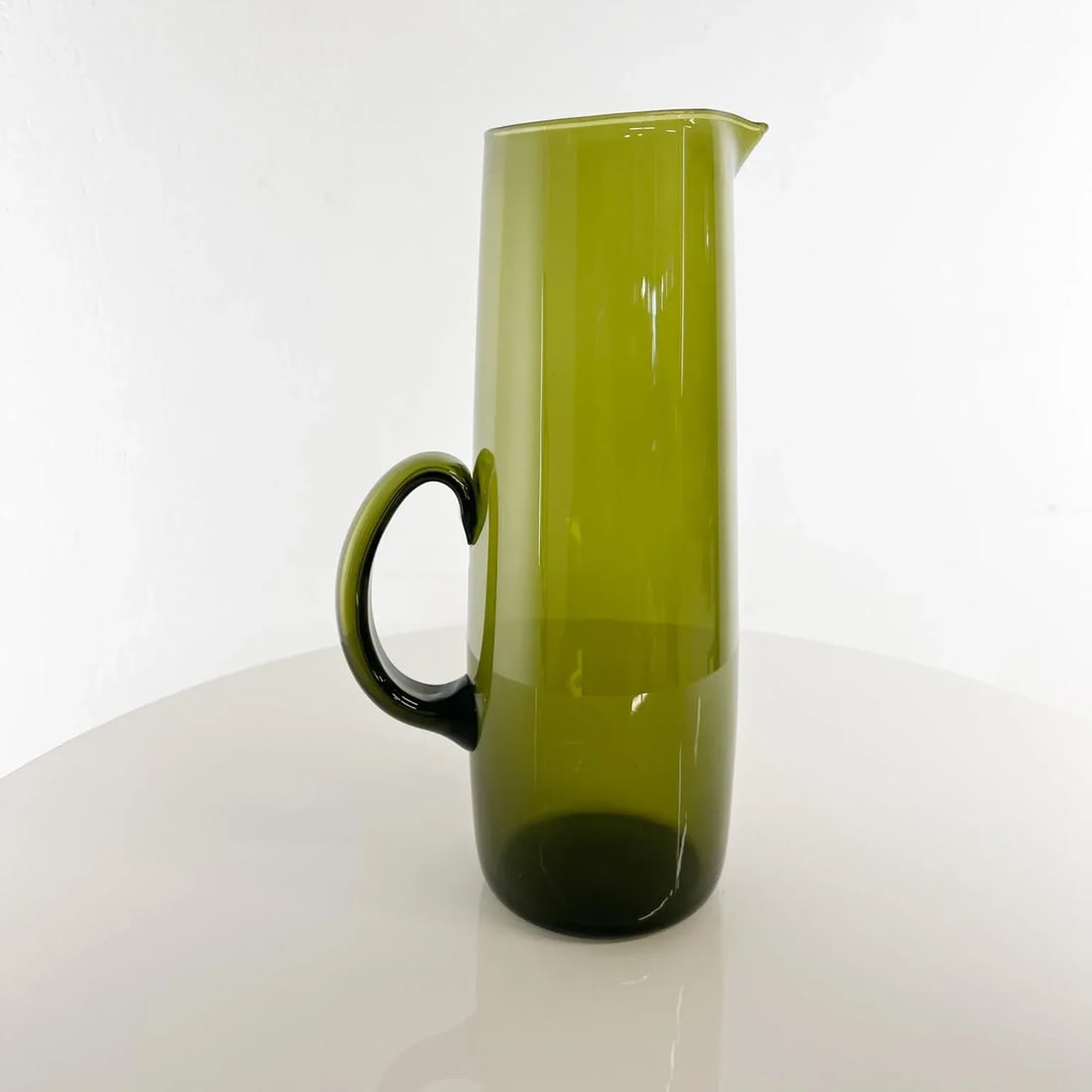 1950s Finland Green Glass Pitcher by Erkki Vesanto Iittala - 7