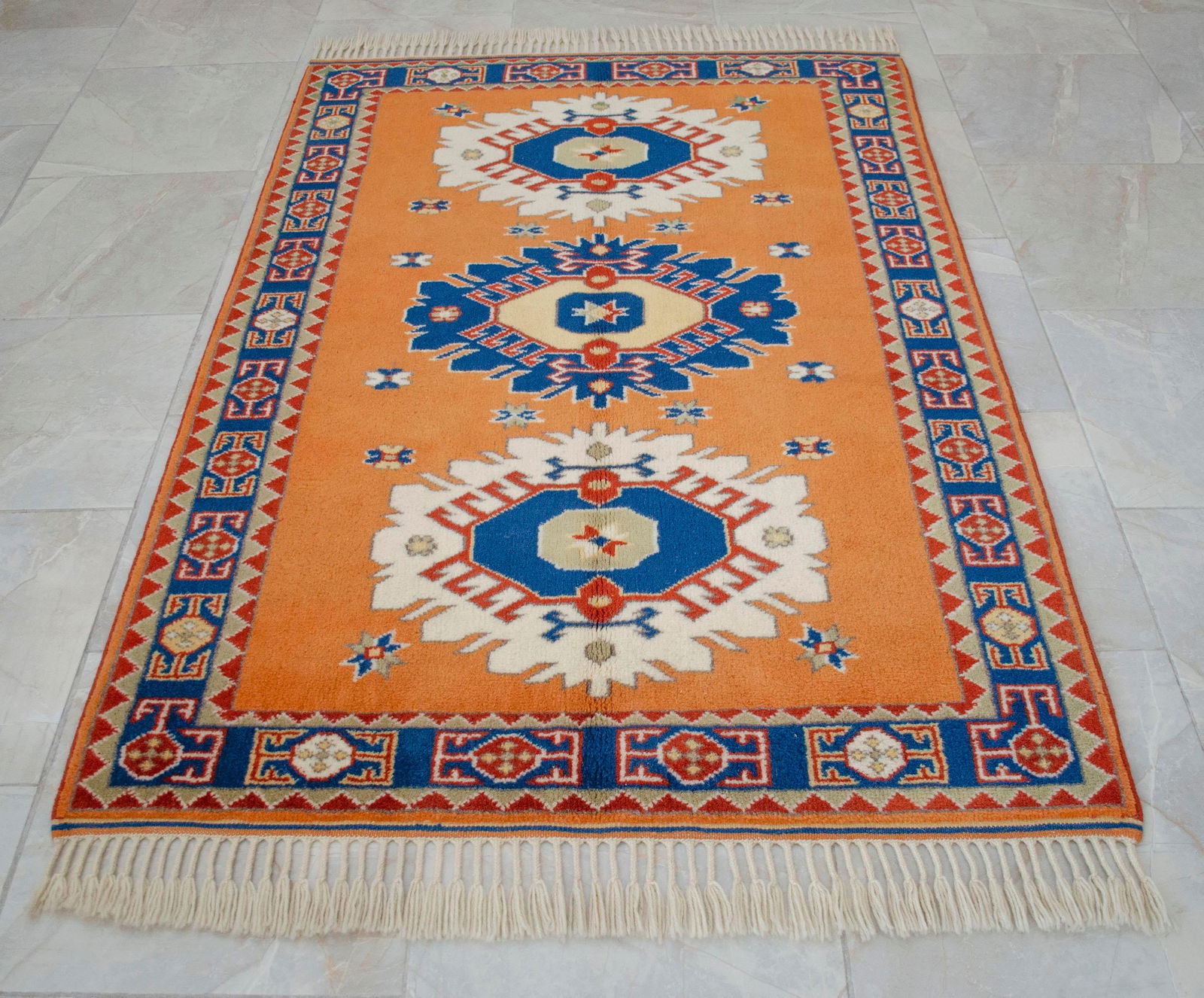 2010s Hand-Knotted Rug Wool Turkish Rug - 3'7" X 5'6" - 10
