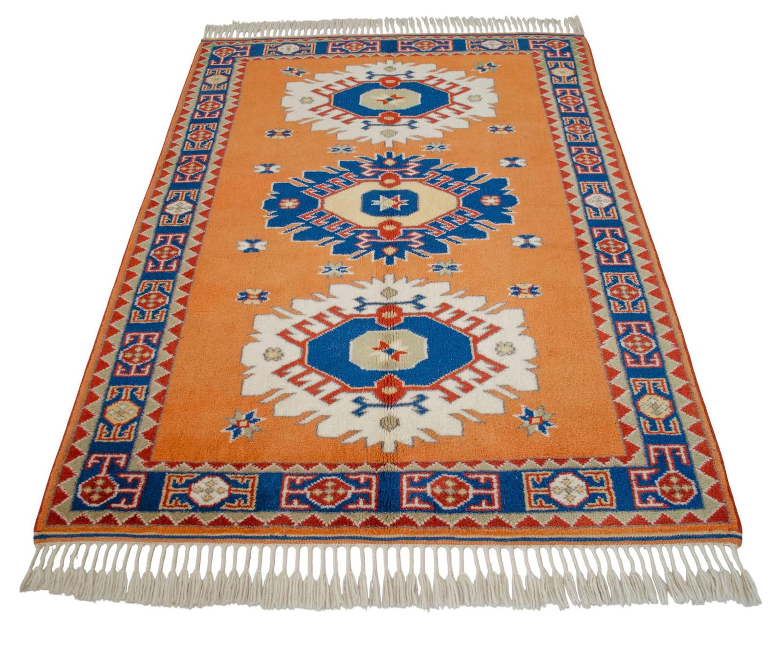 2010s Hand-Knotted Rug Wool Turkish Rug - 3'7" X 5'6" - 5