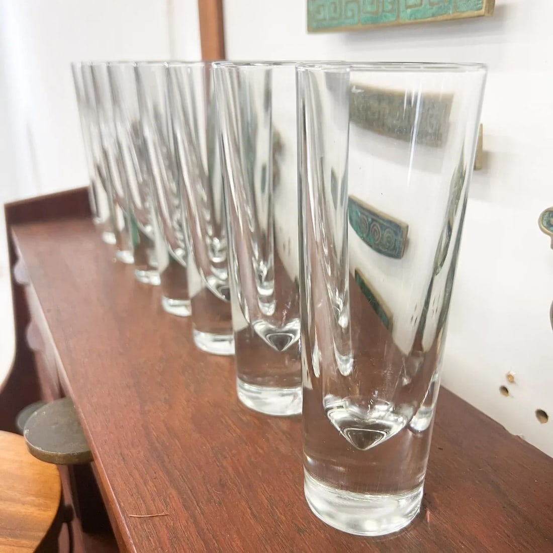 1980s Eight Carlo Moretti Italian Weighted Bullet Cocktail Glasses Italy - 3