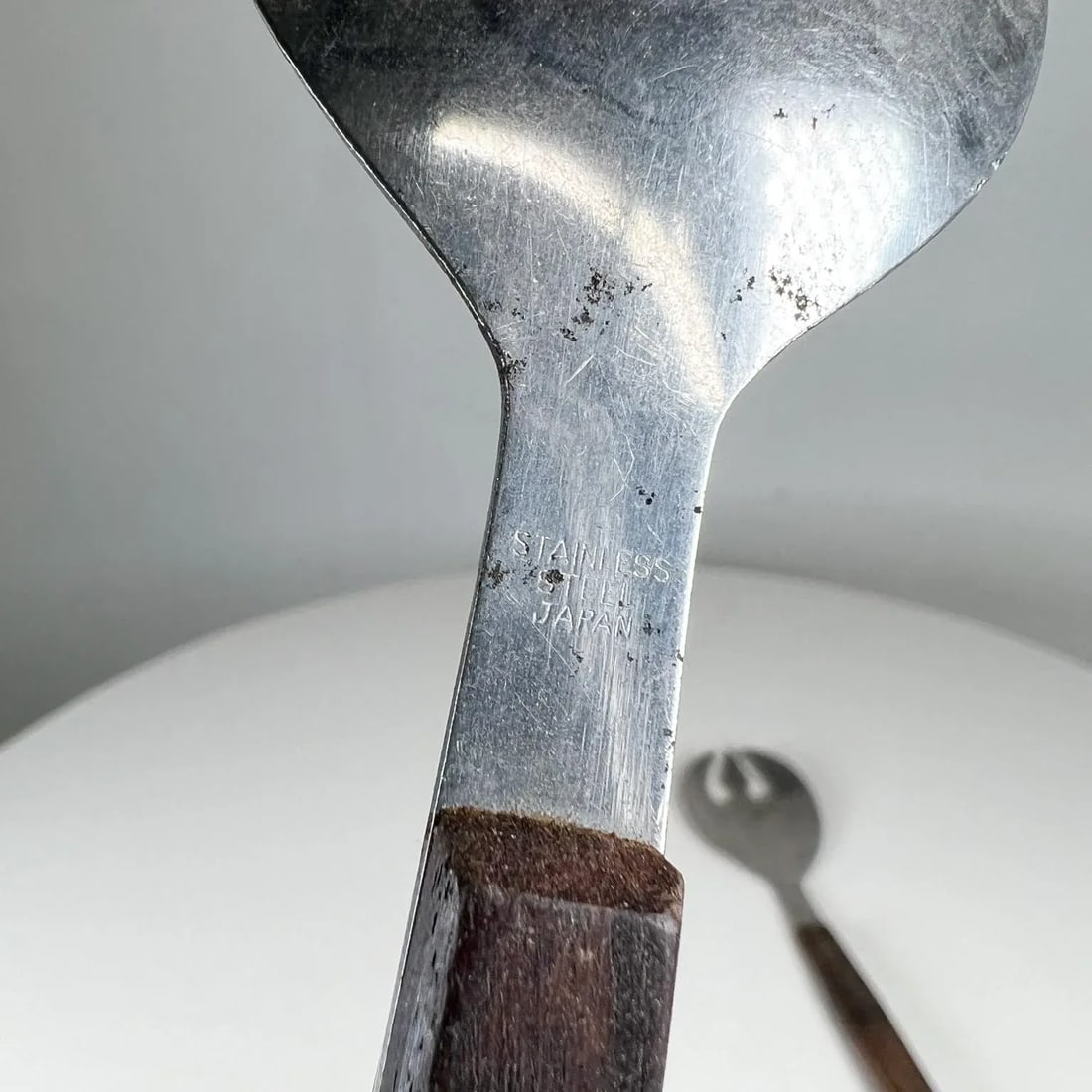 1960s Japanese Midcentury Modern Stainless Salad Serving Set Utensils - 10