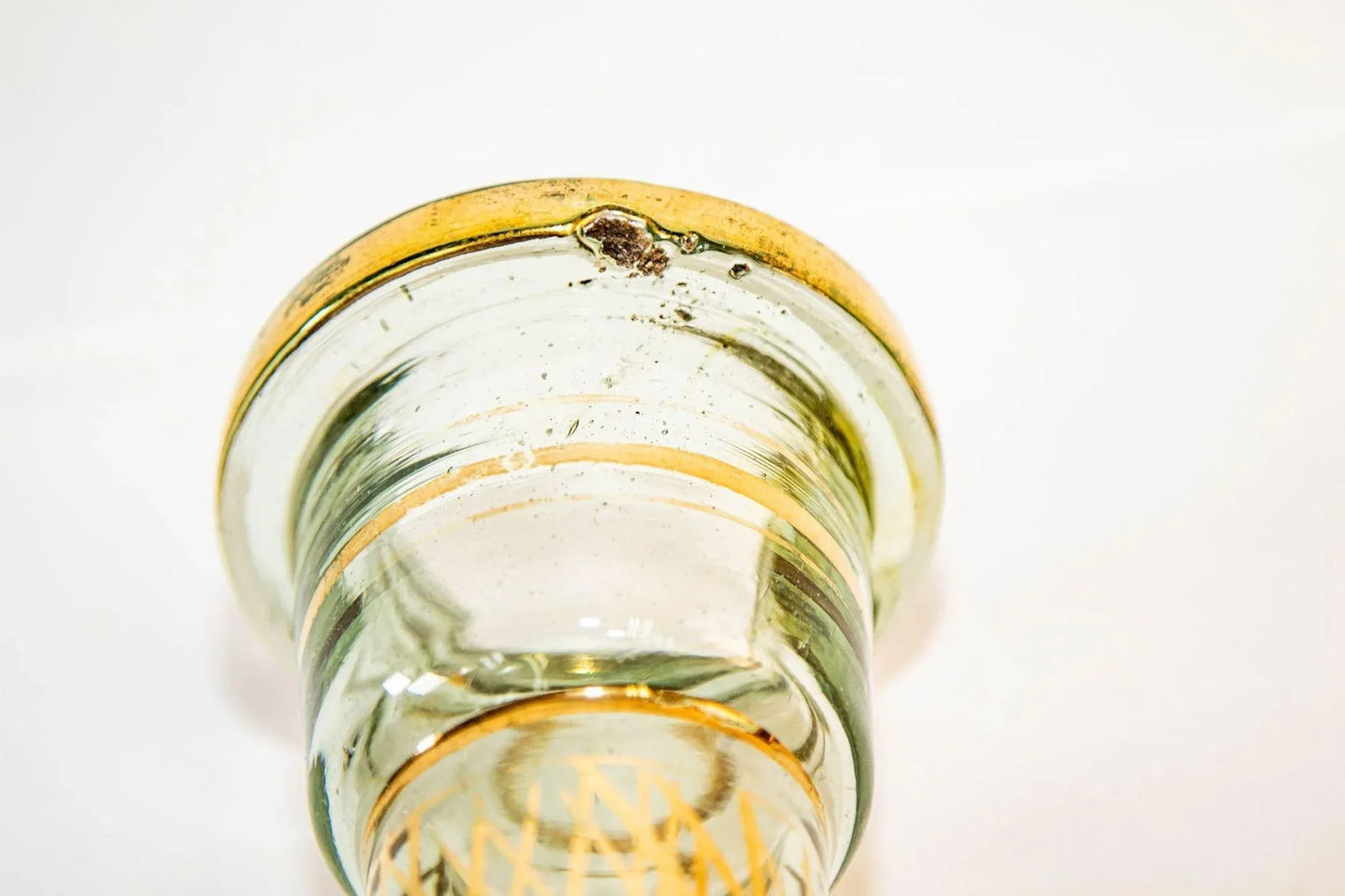 Vintage Turkish Enameled Bohemian Glass Hookah Base Vase - 9