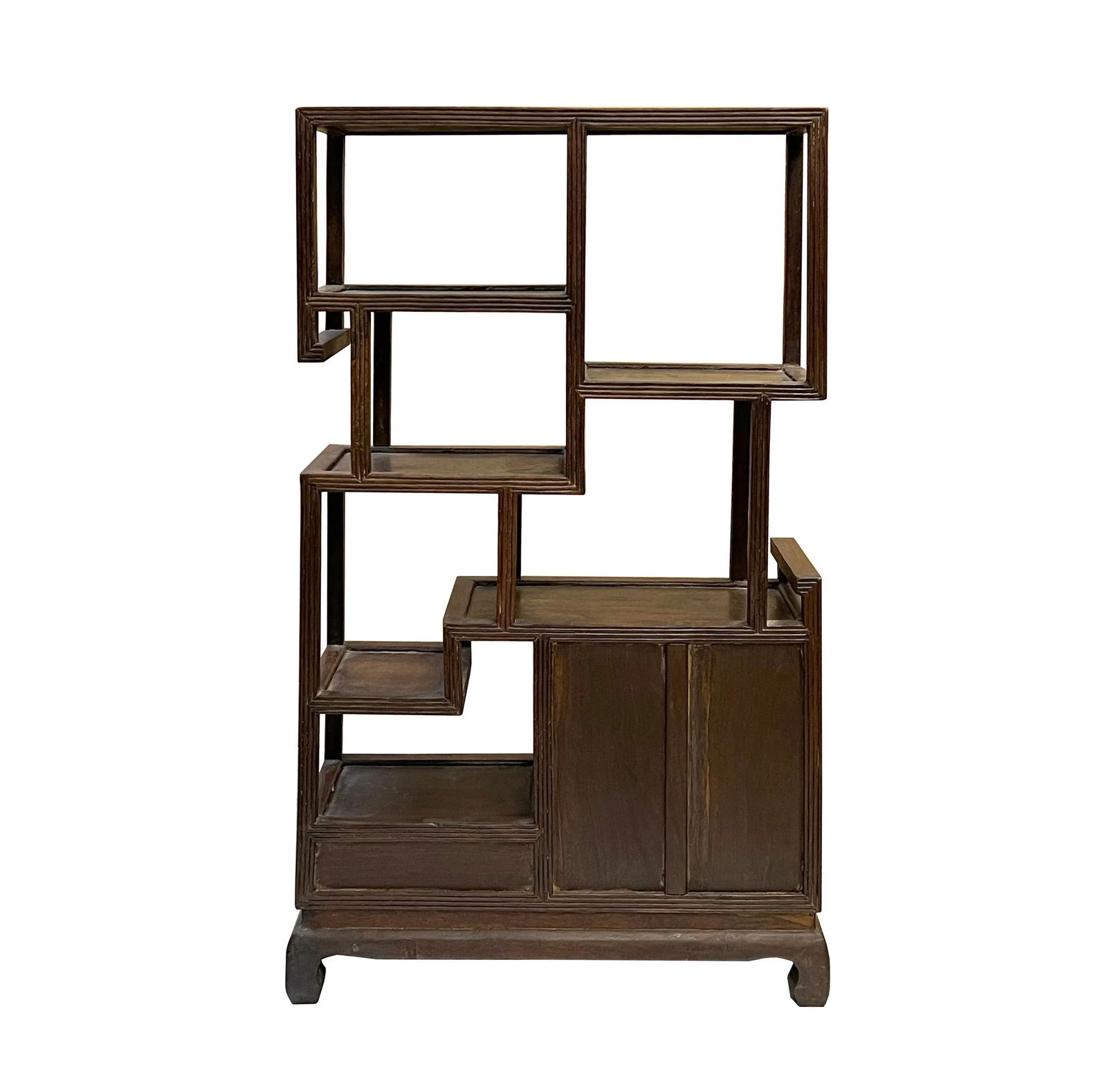 Chinese Vintage Solid Wood Curio Desktop Display Chest Stand - 8