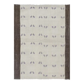 1960s Turkish Natural Kilim With Fruits Pattern 3'11'' X 5'4''