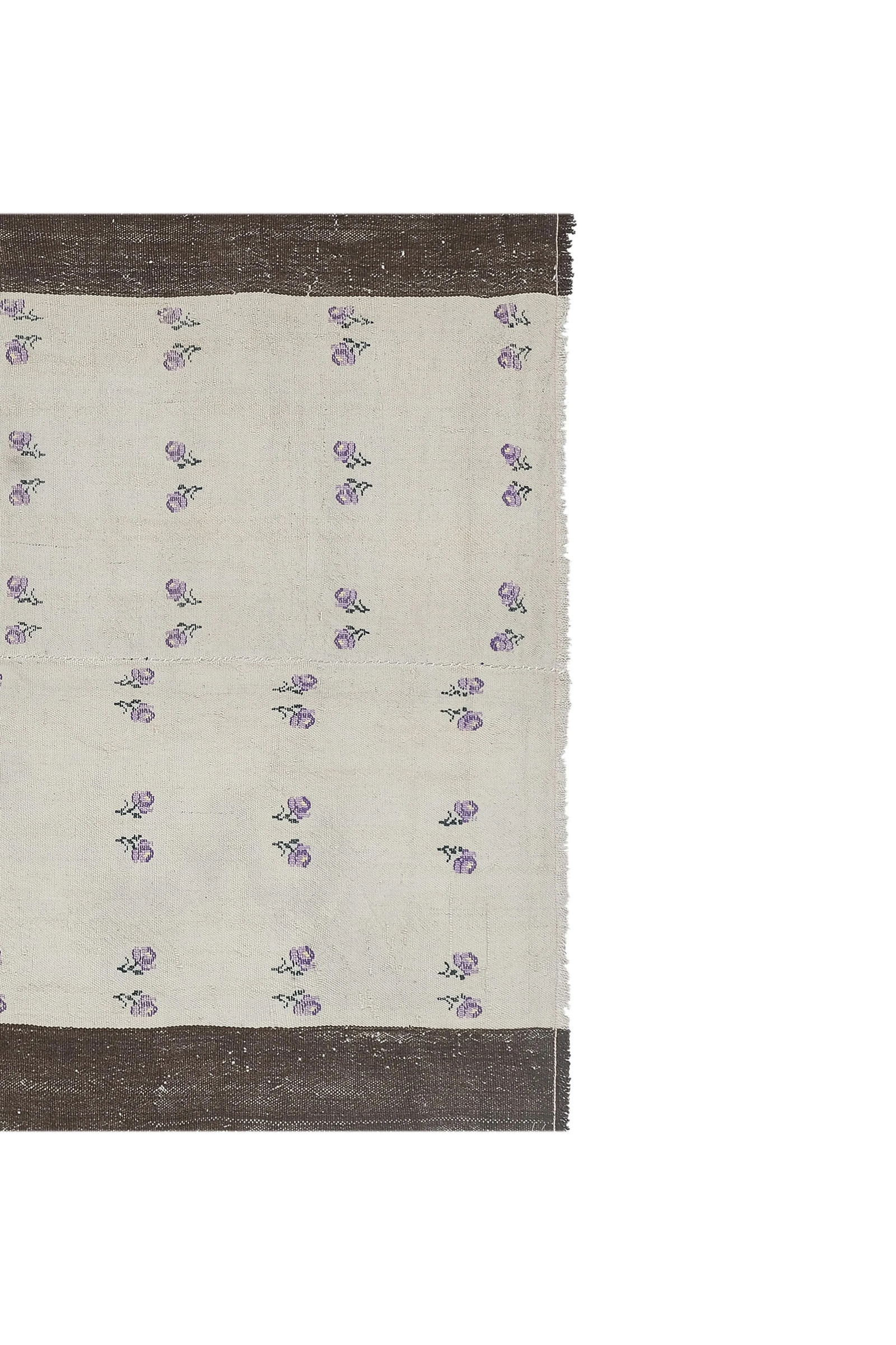 1960s Turkish Natural Kilim With Fruits Pattern 3'11'' X 5'4'' - 2