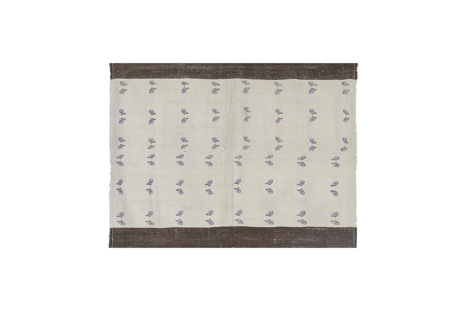 1960s Turkish Natural Kilim With Fruits Pattern 3'11'' X 5'4'' - 3