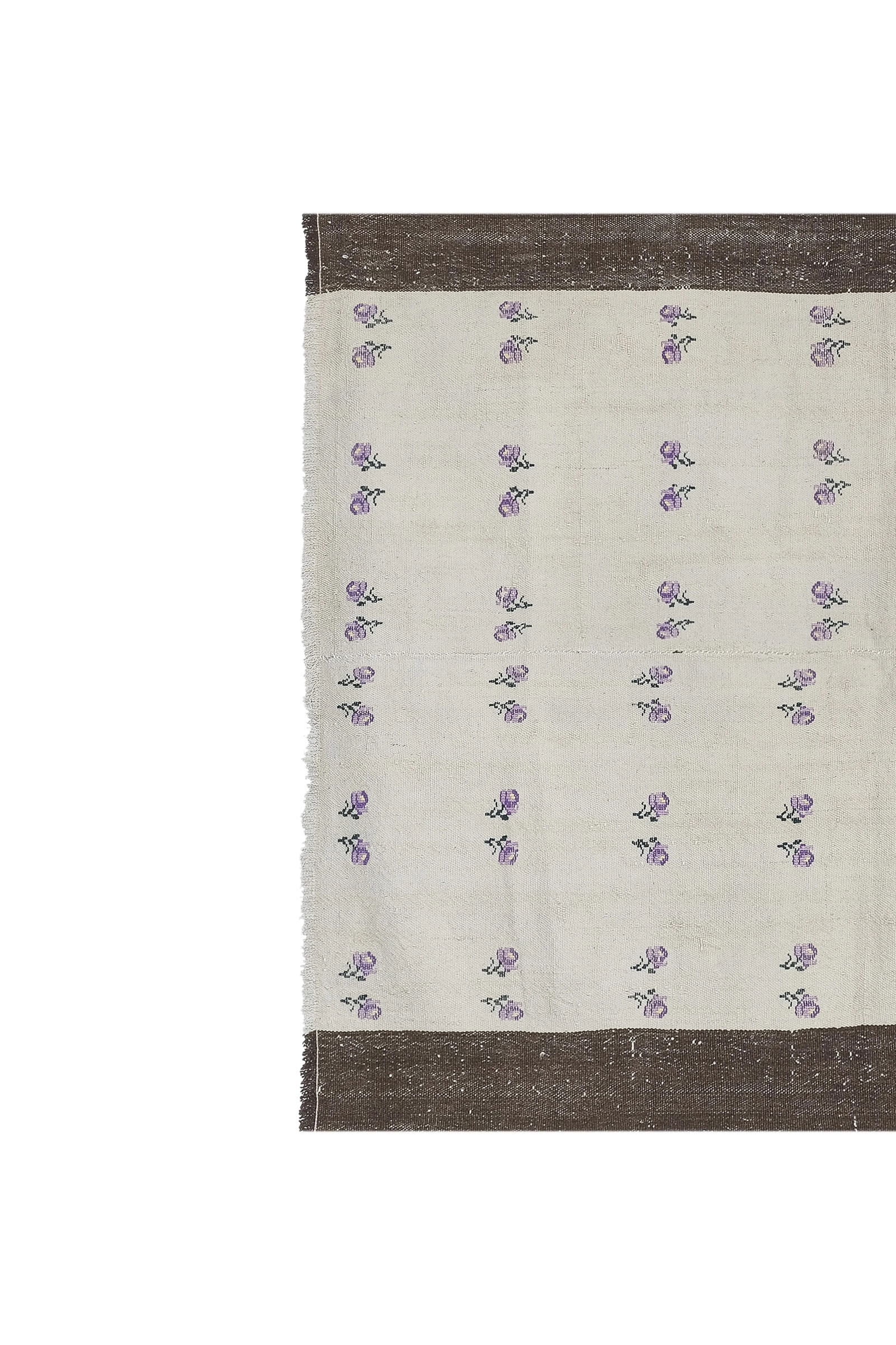 1960s Turkish Natural Kilim With Fruits Pattern 3'11'' X 5'4'' - 4