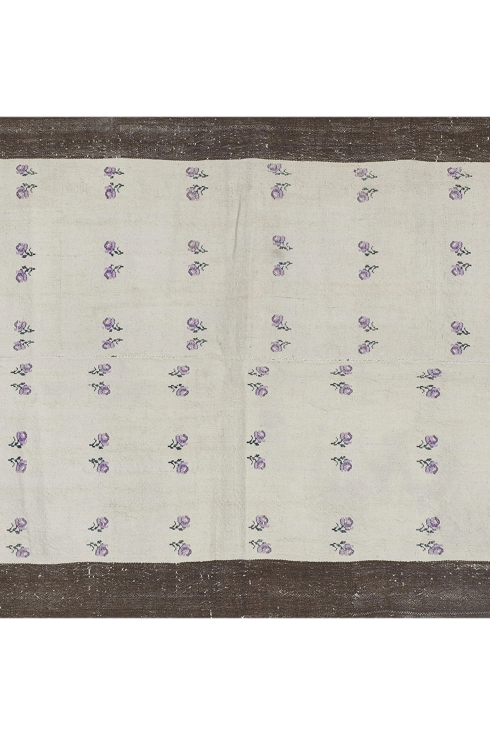 1960s Turkish Natural Kilim With Fruits Pattern 3'11'' X 5'4'' - 5