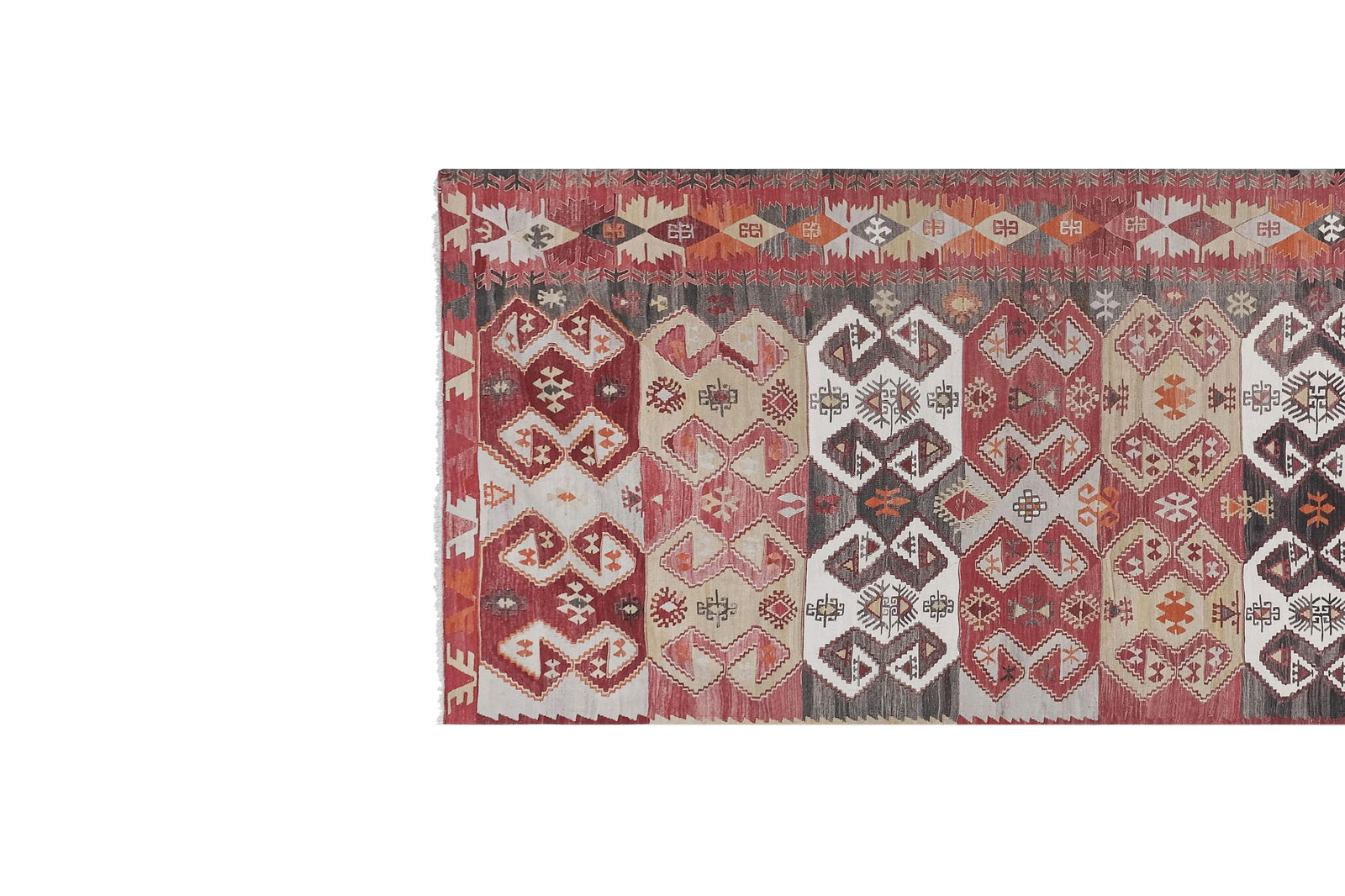 1960s Vintage Foyer Turkish Kilim Rug 4'11'' X 14'5'' - 4