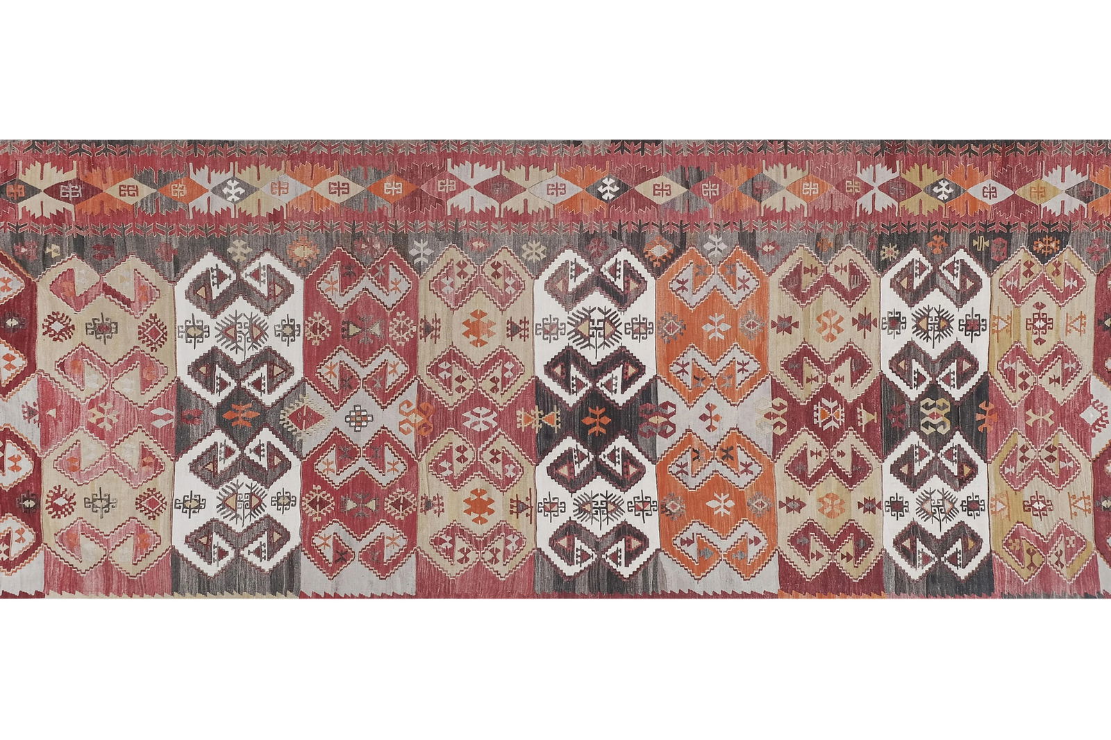 1960s Vintage Foyer Turkish Kilim Rug 4'11'' X 14'5'' - 5