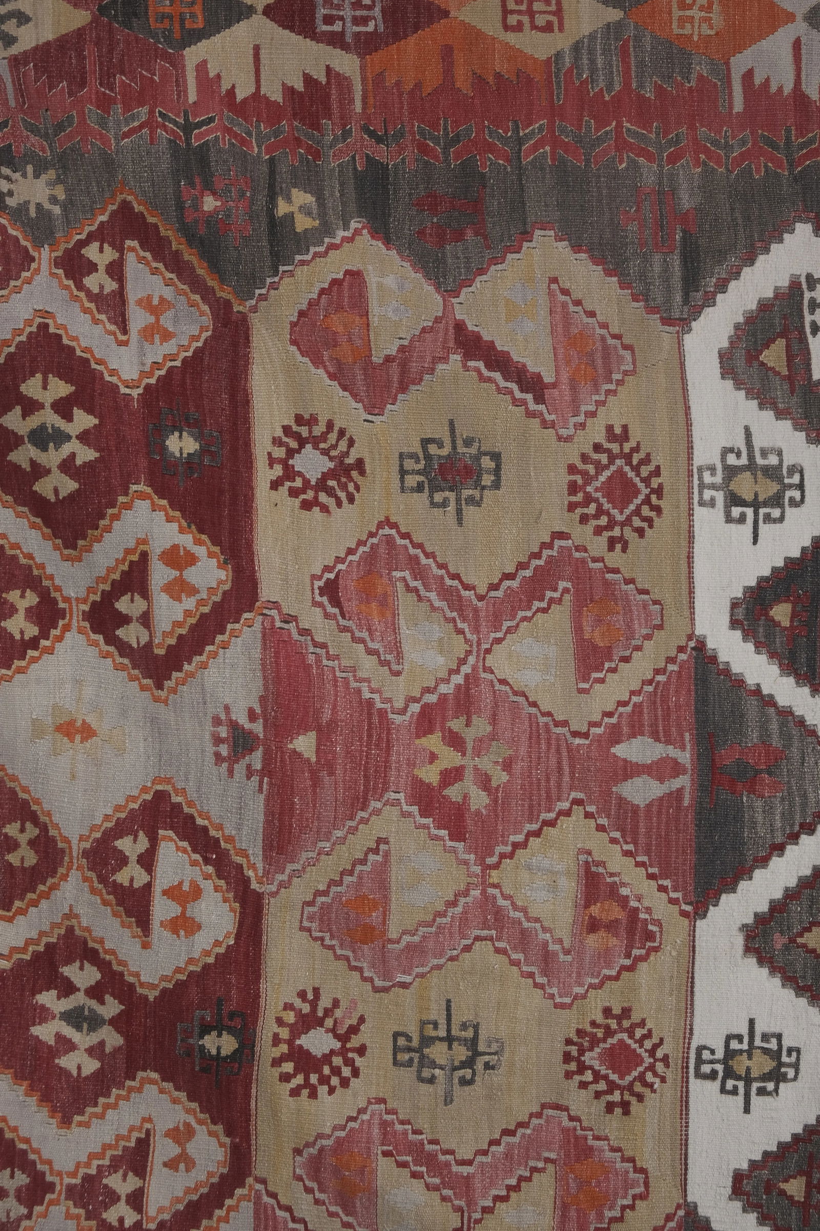 1960s Vintage Foyer Turkish Kilim Rug 4'11'' X 14'5'' - 9