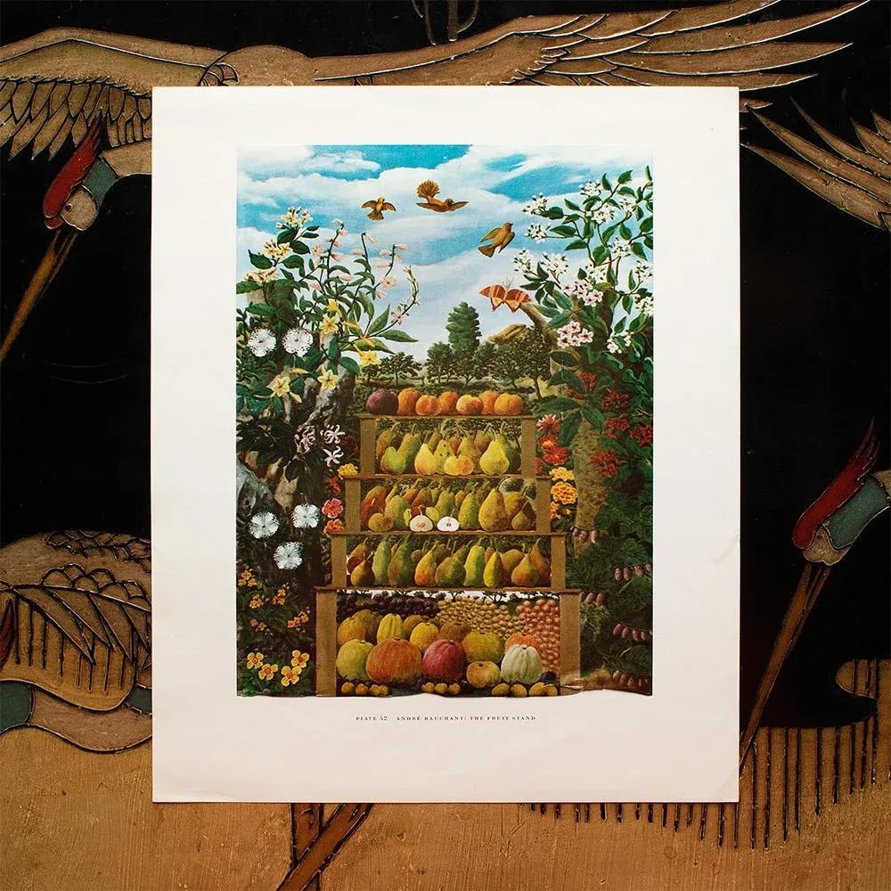 1950s After Andre Bauchant "The Fruit Stand", First Edition Swiss Full-Color Print - 3