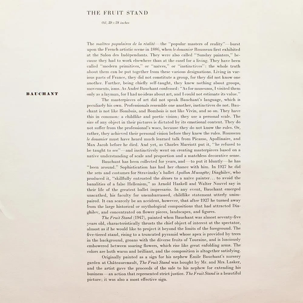 1950s After Andre Bauchant "The Fruit Stand", First Edition Swiss Full-Color Print - 6