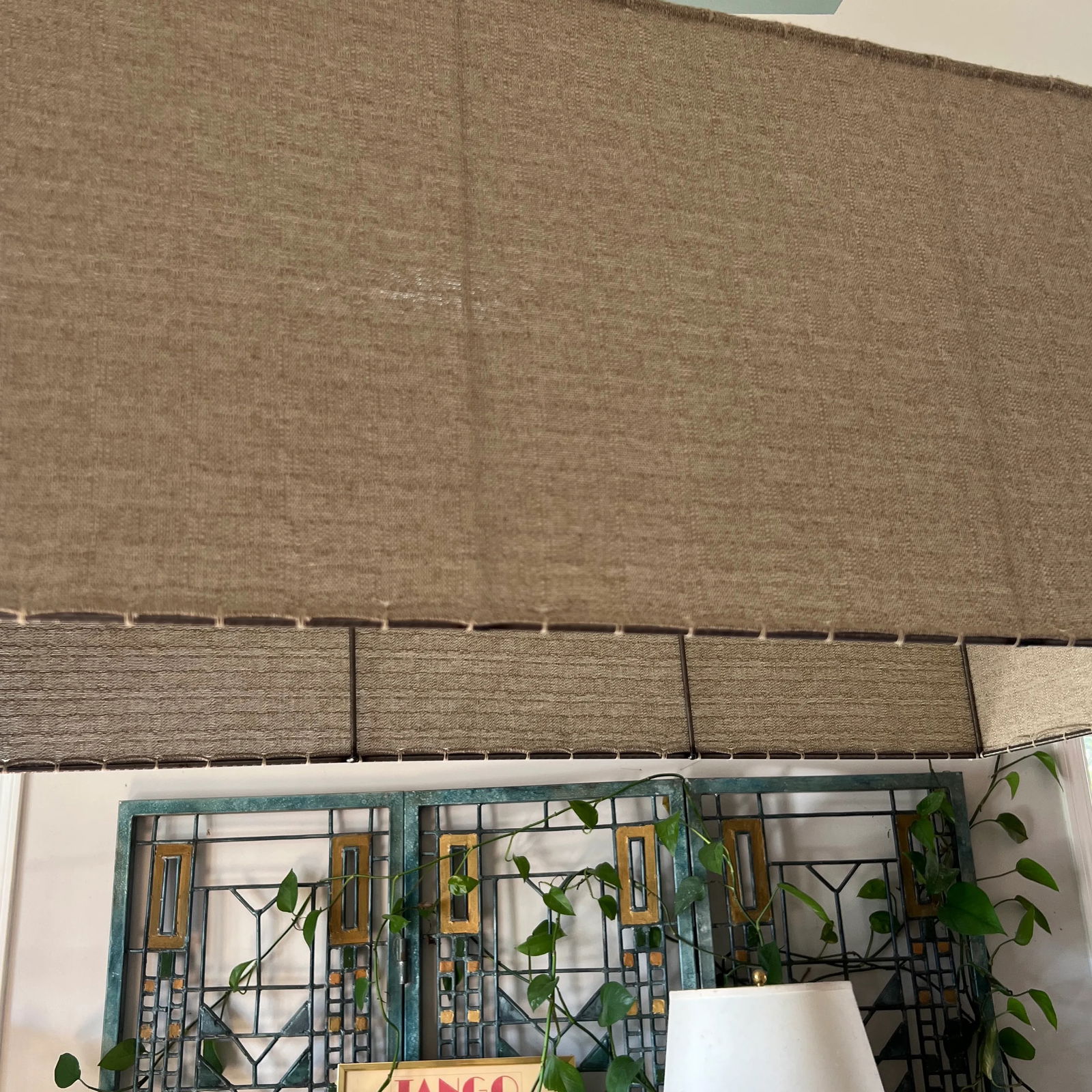 Mid 20th Century Rectangular Minimalist Linen Chandelier With Double Bulb - 6