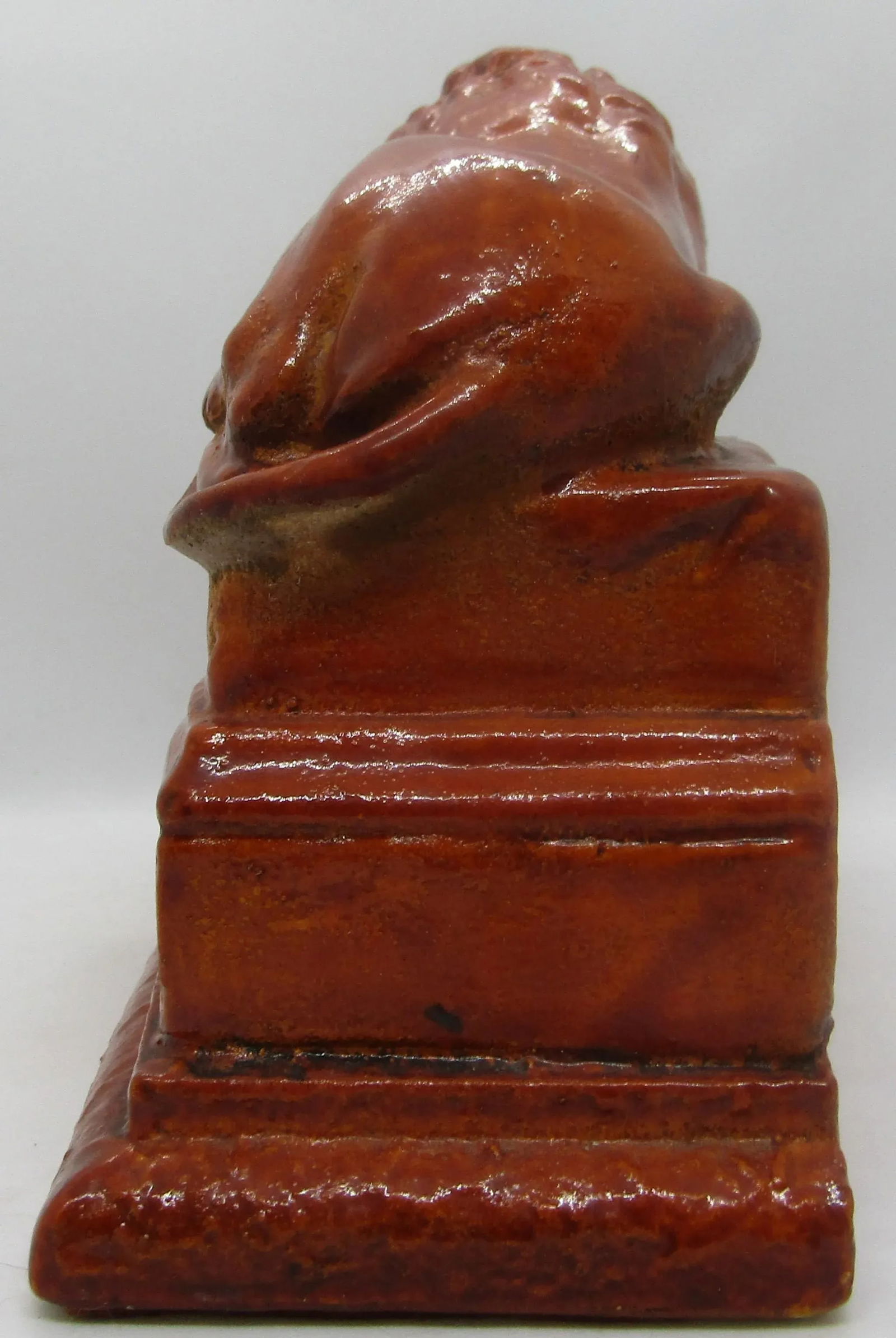 1950s Helvetiorum Fidei Ac Virtuti Chalkware Sculptures of Lion of Lucerne Bookends - a Pair - 7