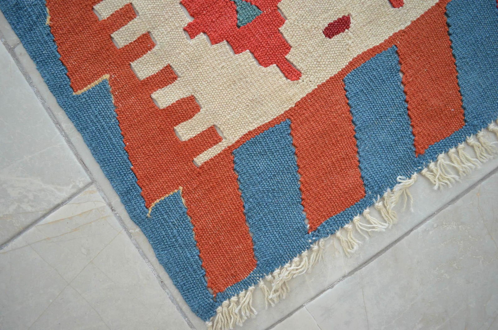 Vintage Turkish Kilim Rug – Handwoven Flat Weave Boho Farmhouse Decor – Mid-Century - 10