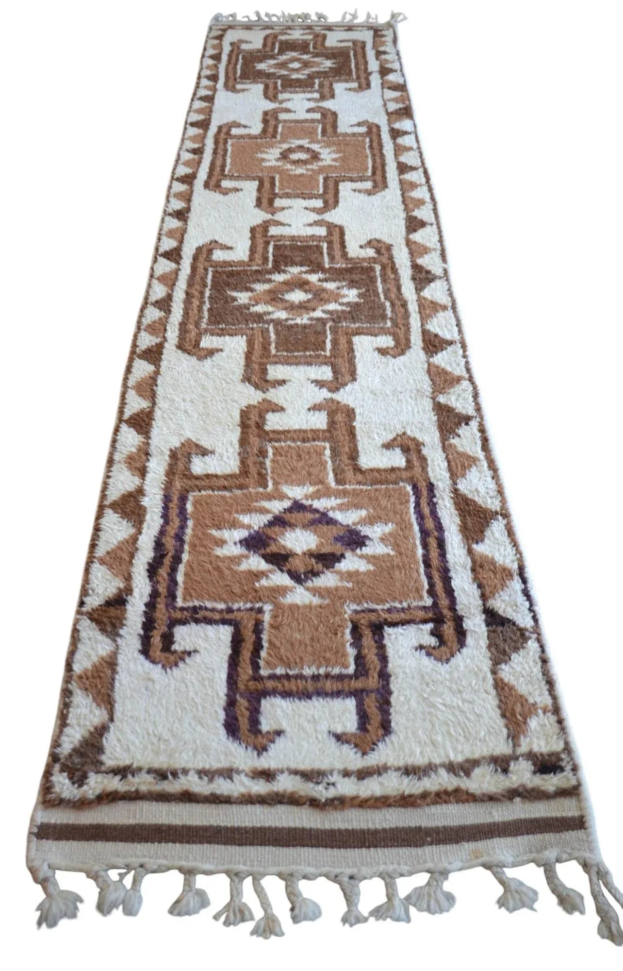 1970s Hand-Knotted Kurdish Runner Undyed Wool Rug - 2"²9"³ × 13"²10"³ - 4