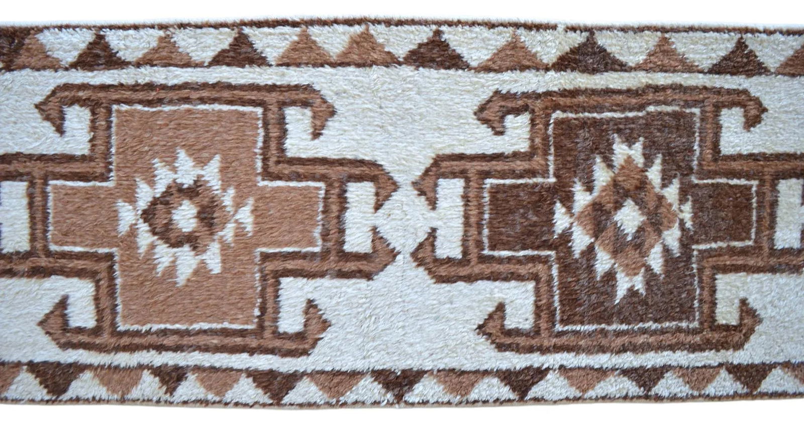 1970s Hand-Knotted Kurdish Runner Undyed Wool Rug - 2"²9"³ × 13"²10"³ - 9