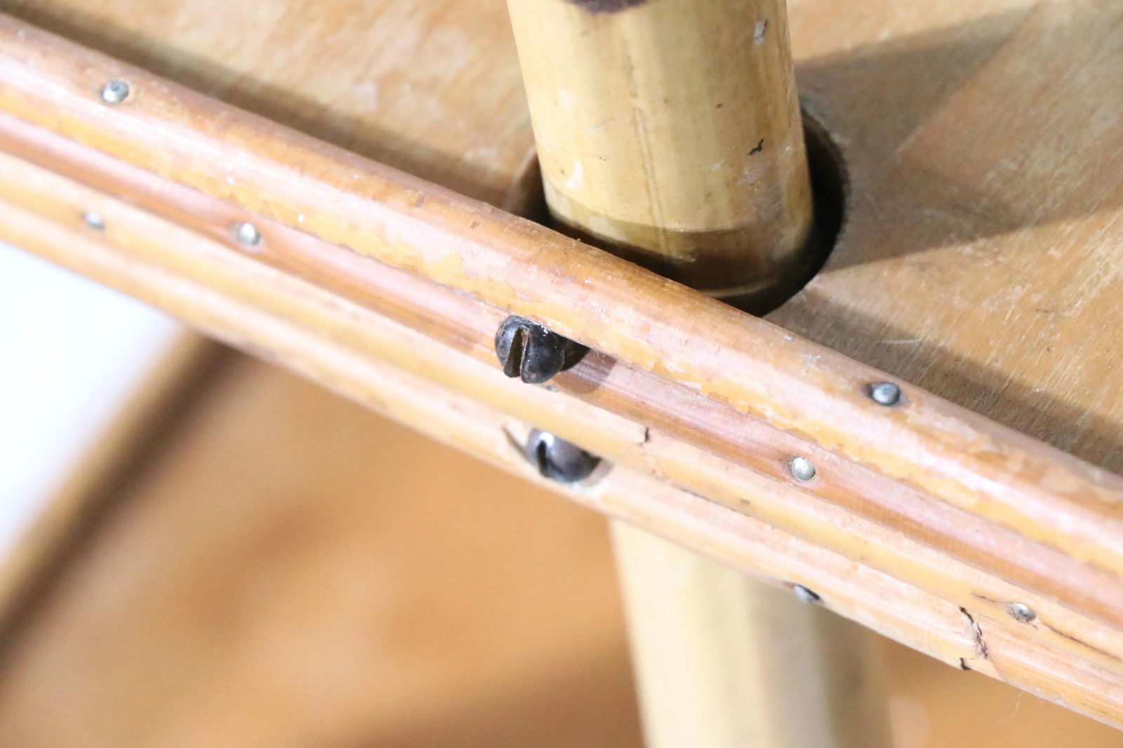 Mid Century Bamboo Serving Bar Cart C. 1950's - 12