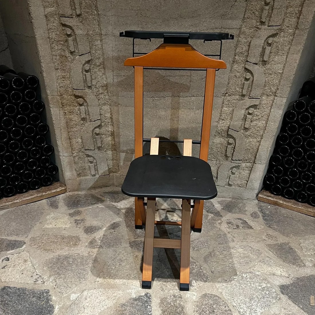 1990s Italy Foppapedretti Gentleman's Modern Folding Valet With Seat - 7