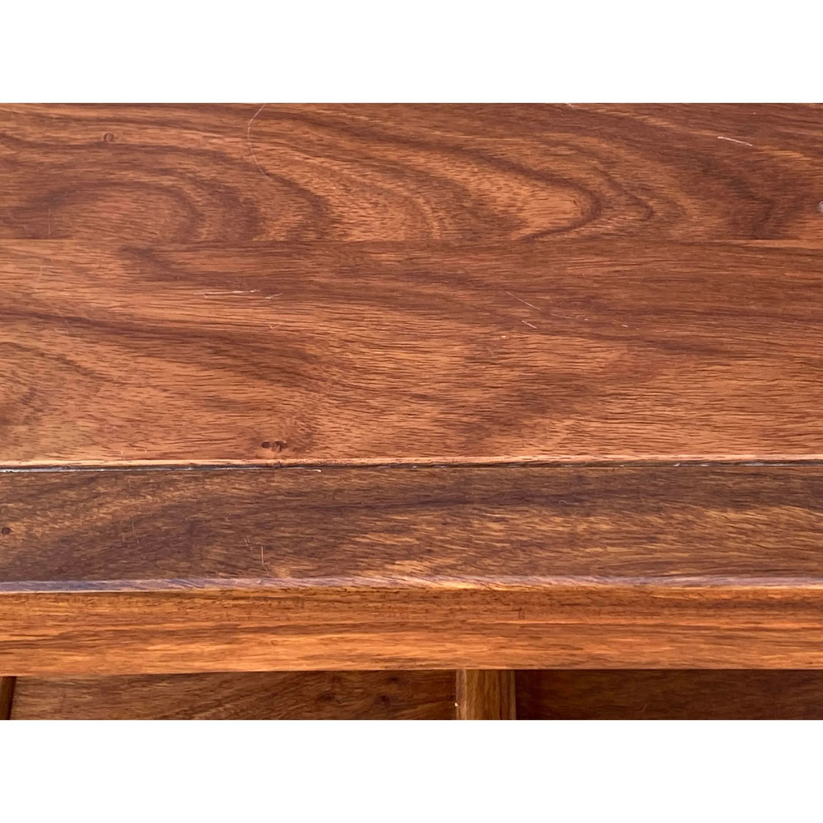 Chinese Huali Light Brown Rectangular Curio Display Stand Side Table - 9