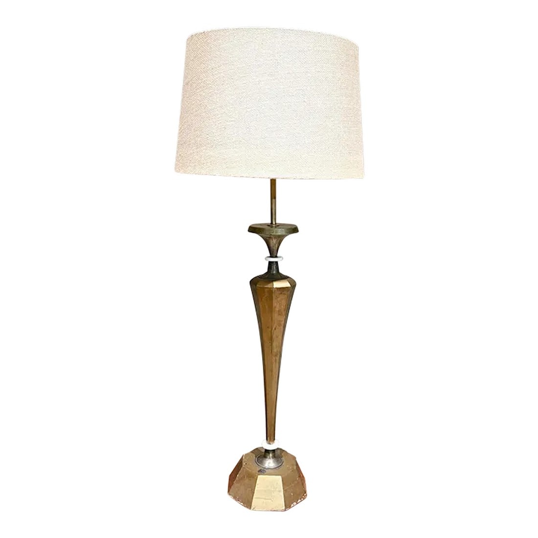 1950s Style of Tony Paul Shapely Gold Table Lamp With Mahogany Wood (1 of 12)