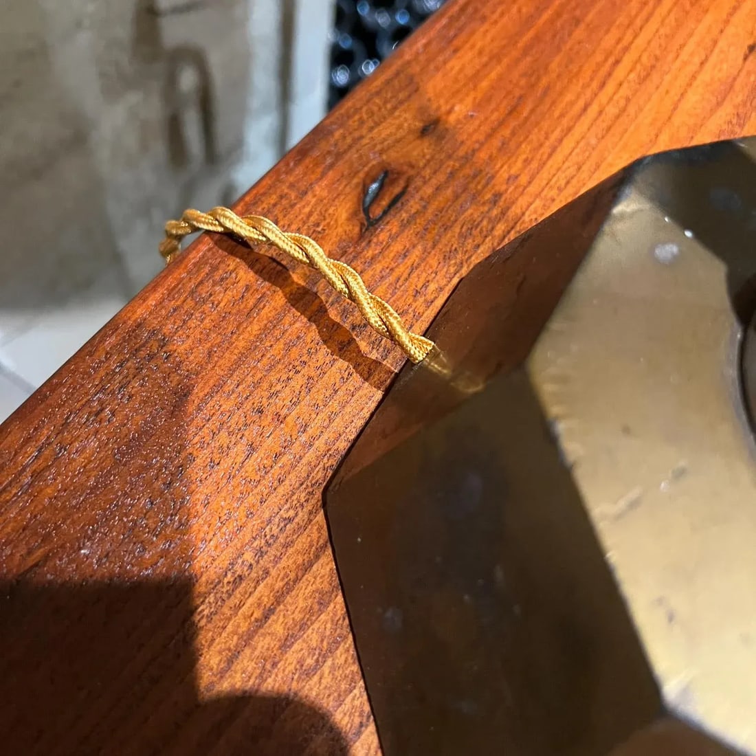 1950s Style of Tony Paul Shapely Gold Table Lamp With Mahogany Wood - 8