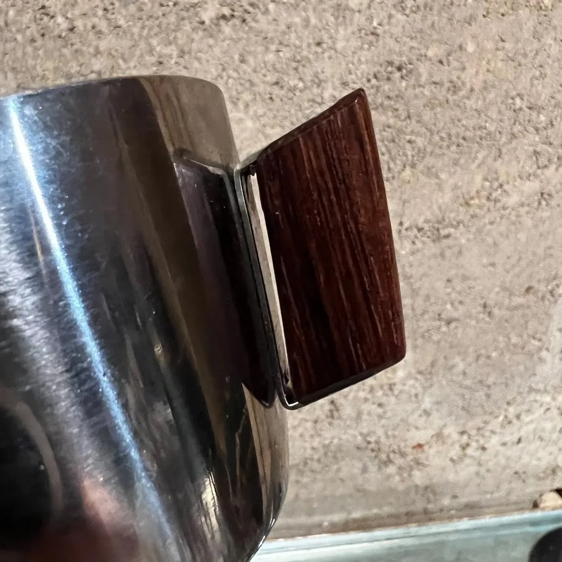 1970s by Mch Stainless Sugar & Creamer Set Exotic Wood Denmark - 4