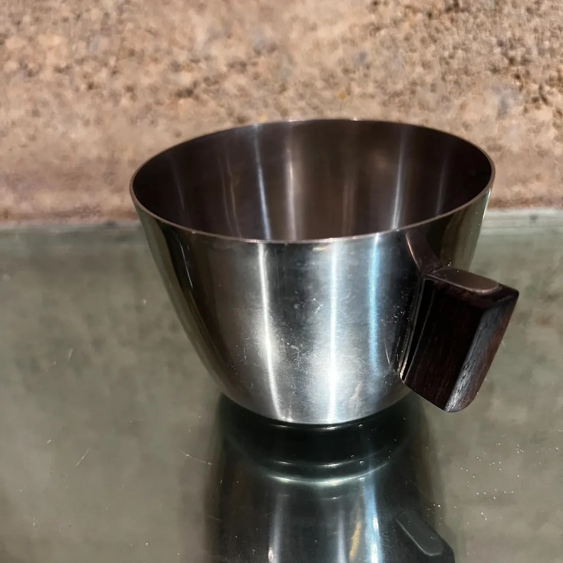 1970s by Mch Stainless Sugar & Creamer Set Exotic Wood Denmark - 8