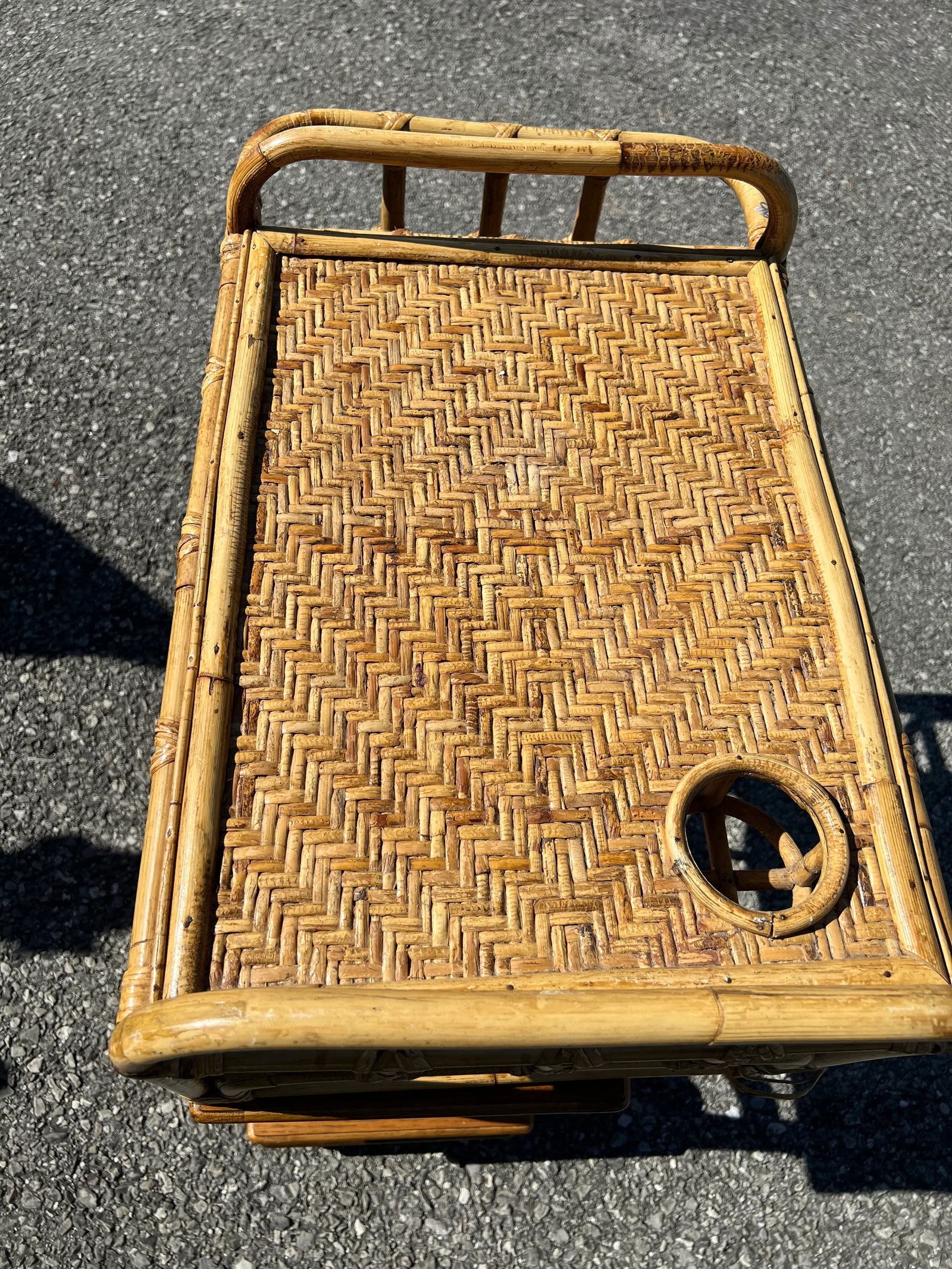 1980s Rattan Bamboo Tray - 3