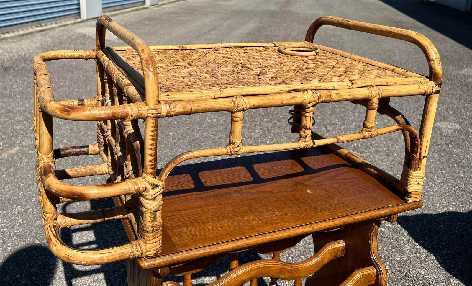 1980s Rattan Bamboo Tray - 5