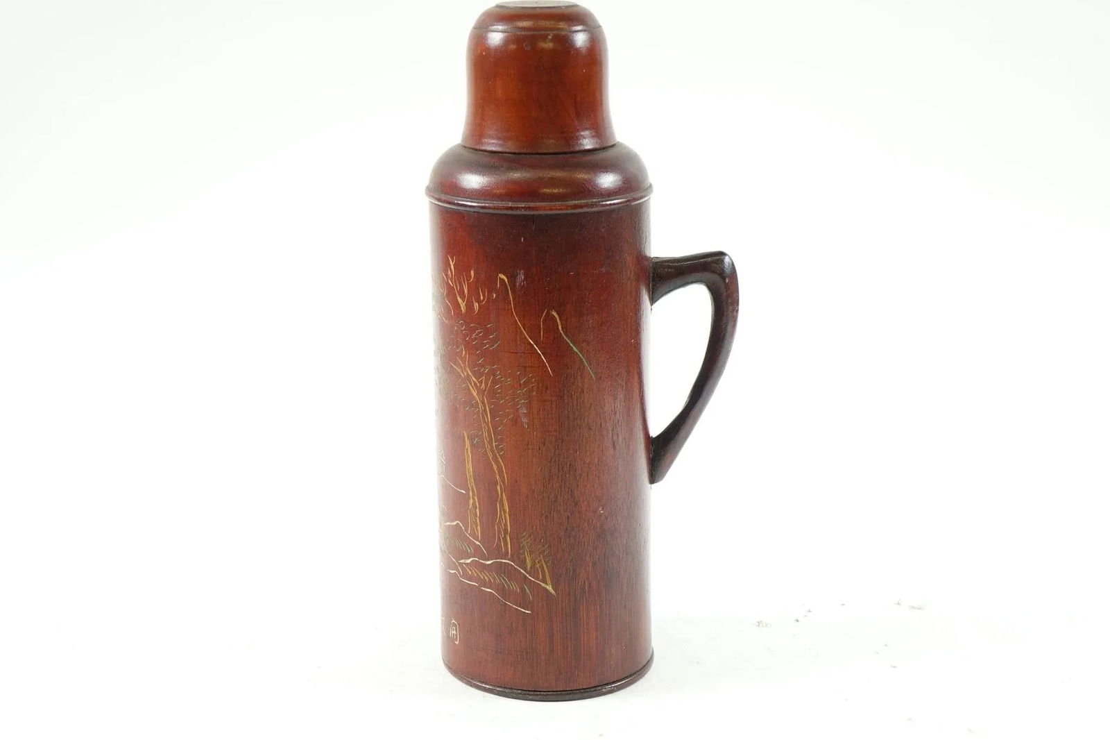 1920s Chinese Wood Flask - 6
