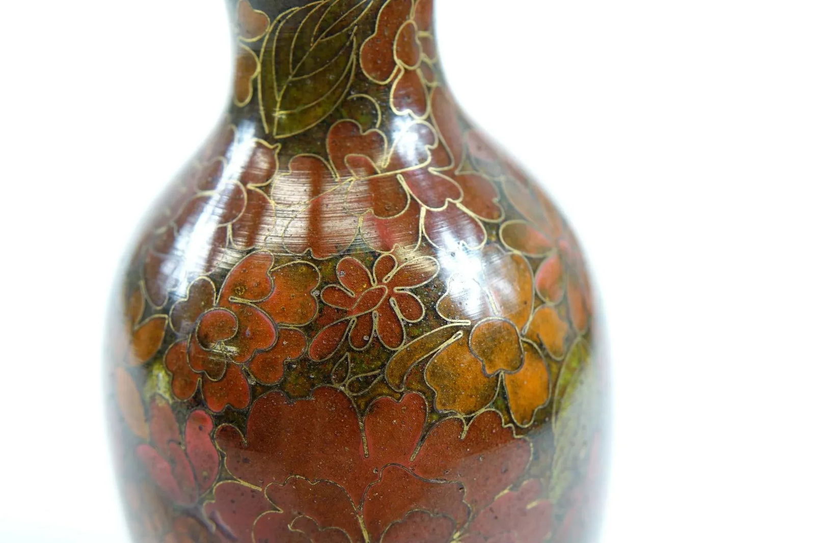 A Pair of Mid 20th Century Chinese Brass Decorative Cloisonne Vases - 3