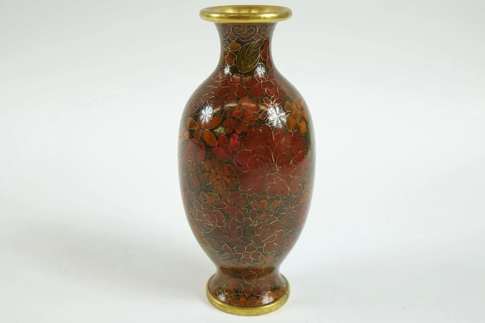 A Pair of Mid 20th Century Chinese Brass Decorative Cloisonne Vases - 4