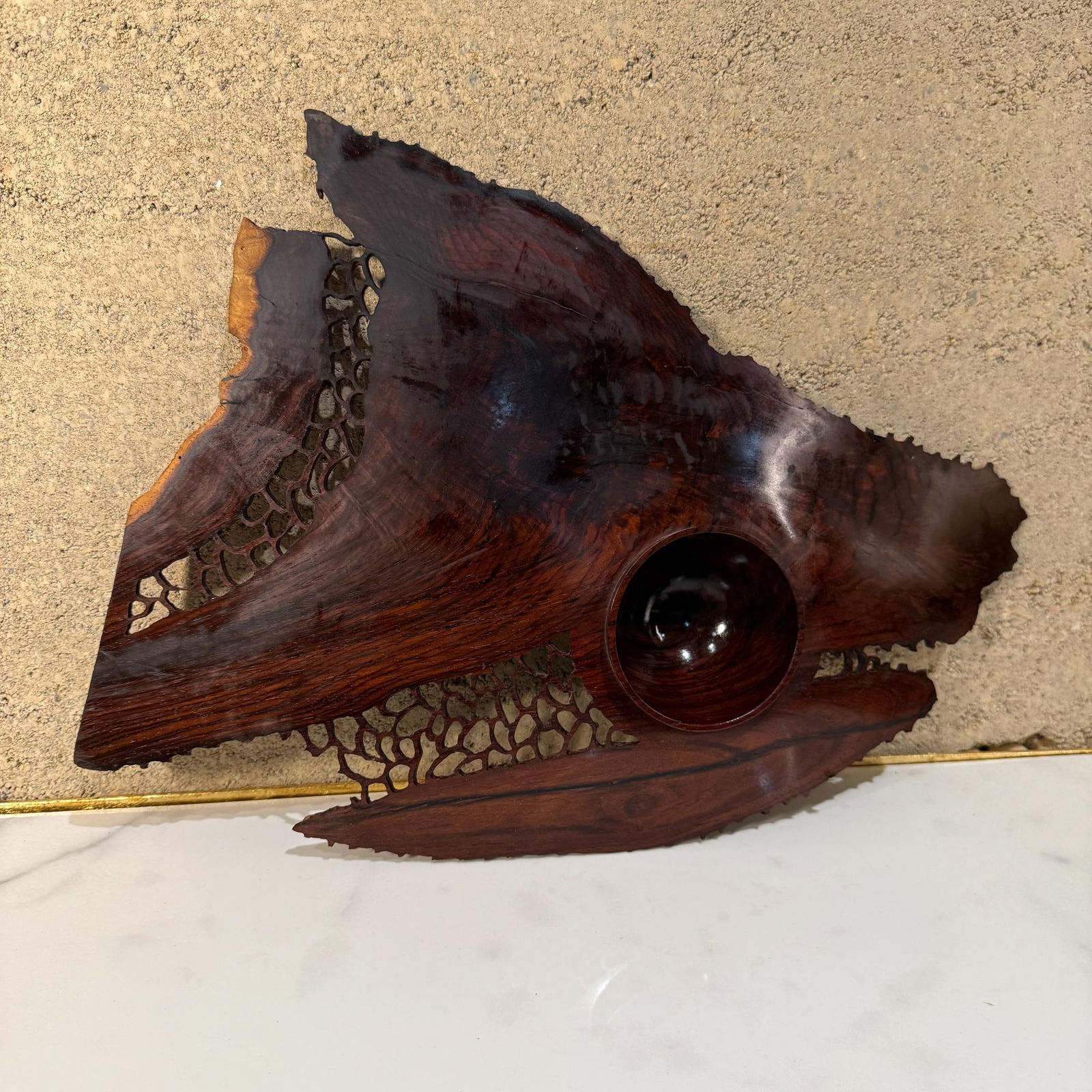 Hand Made Mid-Century Modern Table Sculpture Organic Rosewood Lattice Studio - 14