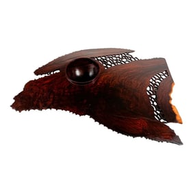 Hand Made Mid-Century Modern Table Sculpture Organic Rosewood Lattice Studio